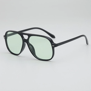 Lunettes De Soleil Aviateur Rétro Grand Cadre PC Verres AC Protection UV400 Double Pont Mode Extérieur Pour Hommes Femmes