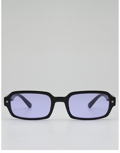 Detailed front view of rectangular vintage sunglasses with star-shaped metal rivets