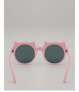 Detailansicht der rosa Katzenohr-Kindersonnenbrille mit UV-Schutz-Gläsern