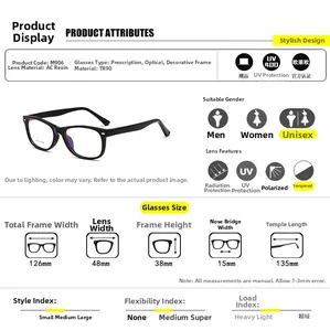 Detailed size specifications and TR90 frame parameters for candy color kids eyewear