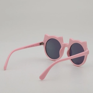 Rosa Kinder-Sonnenbrille mit Bärenohren und grauen Gläsern UV-Schutz Design