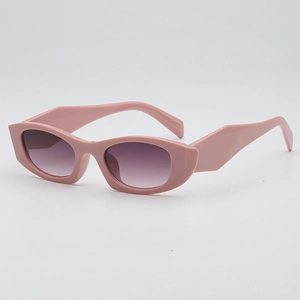 Lunettes De Soleil Ovales Rétro Protection UV400 Monture PC Verres AC Yeux De Chat Mode Pour Femmes Hommes