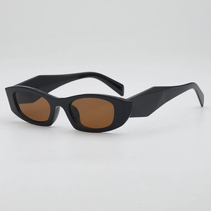 Lunettes de soleil œil-de-chat rétro avec monture large et verres teintés marron