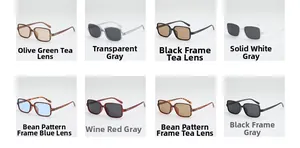 Multiple color options for vintage square sunglasses with rivets and tinted lenses