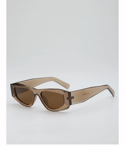 Detail view of the inner arm showing model number 3891 on translucent brown sunglasses