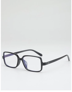 Detail of vintage square black sunglasses with anti-blue light purple coating and rivets