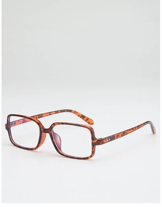 Detail view of tortoiseshell square frames with rivets and vintage fashion design