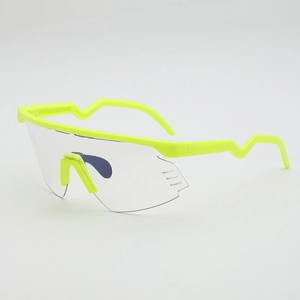 Sports Sunglasses UV Protection Oversized Shield Cycling Eyewear With Wavy Temples Windproof Outdoor Riding Unisex
