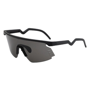 Outdoor cycling sunglasses with matte black frame and large wrap-around polarized lens