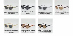 Affichage détaillé multicolore de lunettes de soleil œil de chat rétro en divers coloris
