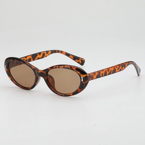 Lunettes De Soleil Rétro Œil De Chat Protection UV400 Monture PC Verre AC Petit Ovale Tendance Couleur Gelée Mode Extérieur