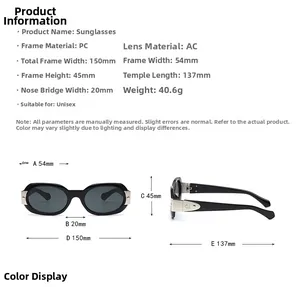 Tableau des tailles détaillé et dimensions physiques pour lunettes de soleil ovales