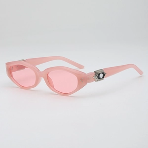Vintage Polygonal Cat Eye Sunglasses UV400 Protection Small Frame Y2K Style Fashion Eyewear For Women Party Travel