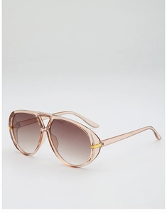 Detail of pilot sunglasses showing light tea frames and CV3211 model on temples