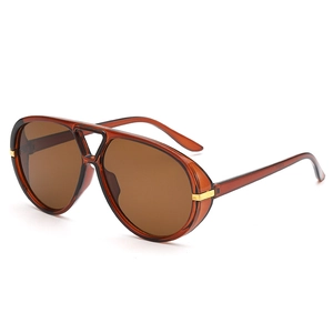 Vintage double bridge aviator sunglasses with tortoise frame and brown lenses