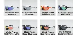 Collage of polarized sports sunglasses with eight various frame and lens color options