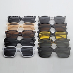 Detailed array of vintage oversized square sunglasses in ten trendy color variations