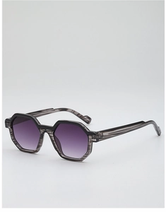 Detail of hexagonal marble texture frames with purple gradient lenses for sunglasses