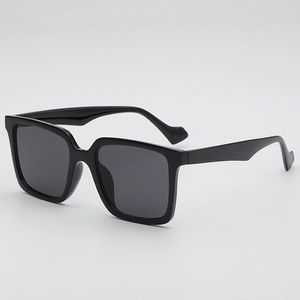 Classic black oversized square sunglasses with thick frames and UV protection lenses