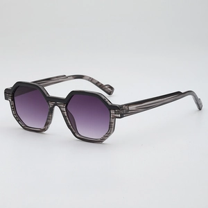 Geometric Hexagon Sunglasses UV Protection PC Frame AC Lens Vintage Trendy Shades For Unisex Outdoor Fashion Streetwear