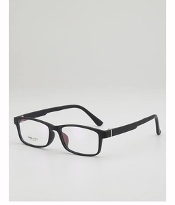 Detailed view of black TR90 rectangular glasses frames with printed size 51-16-142