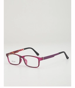 Detailed macro view of TR90-1164 purple eyewear frame with internal pattern and size specs