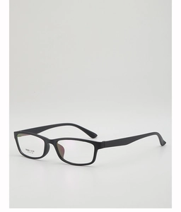 Detail view of lightweight black square frames with model TR90-1110 specifications