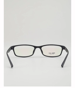 Macro view of ultra-light black TR90 square frame glasses showing model TR90-1110 details