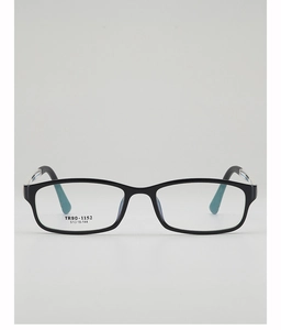 Detailed front view of TR90-1152 black square glasses frame with size 51-18-144 markings