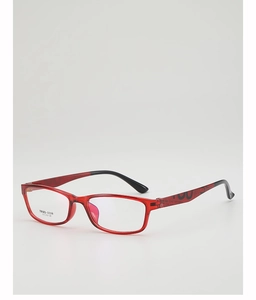 Detail view of TR90 square frame glasses showing model 1110 and patterned temples