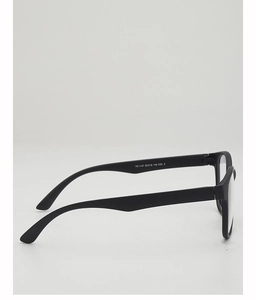 Side view detail of black matte eyewear frame TR-1147 with flexible temple curves