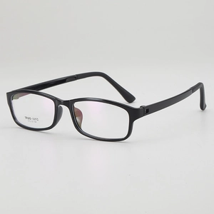 Classic black TR90 square frame glasses for men and women with lightweight design