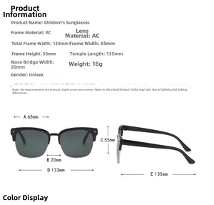Spécifications détaillées de taille pour lunettes de soleil enfant monture PC