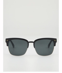 Vue détaillée de lunettes de soleil enfant demi-cerclées avec accents métalliques dorés