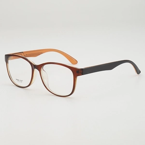 Retro round tortoise frame eyeglasses with contrast color TR90 temples for men and women