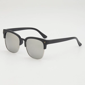 Lunettes de soleil demi-cerclées enfant avec verres miroir argentés et rivets