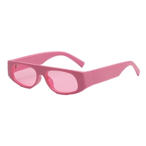 Lunettes de soleil roses carrées rétro avec monture épaisse et style punk Y2K