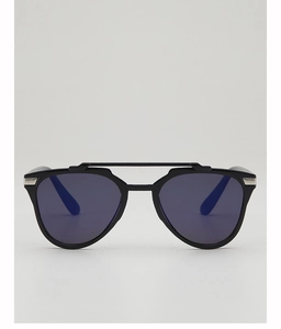 Close-up of kids' aviator sunglasses with double bridge and silver metal detailing