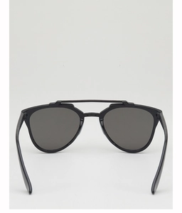 Detail view of stylish kids aviator sunglasses with dual bridge and dark polarized lenses