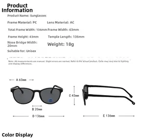 Tableau des tailles pour lunettes de soleil enfant avec dimensions de monture et verres