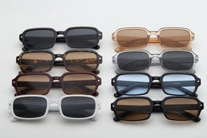 Détails de lunettes de soleil rectangulaires en huit couleurs avec charnière étoile