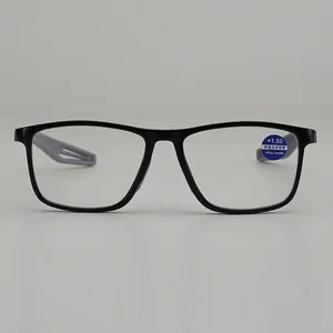 Retro Square Reading Glasses Anti Blue Light PC Frame AC Lens Lightweight Comfortable Eyewear For Seniors