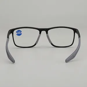 Retro square frame reading glasses with +1.50 anti-blue light lenses and non-slip temple tips