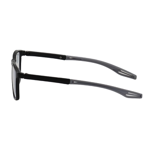 Retro square reading glasses with lightweight black frame and gray anti-slip temple tips