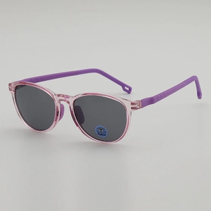 Lunettes de soleil rondes pour enfants rose et violet avec protection UV pour un look tendance