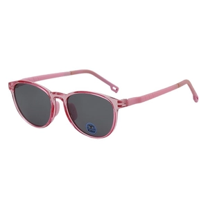 Lunettes de soleil roses transparentes pour enfants avec verres gris foncé et monture tendance