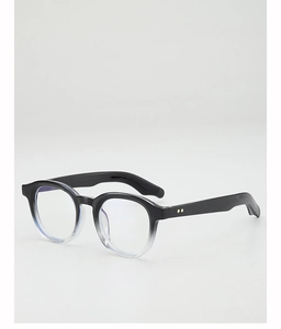 Detail of round gradient frames with gold rivet accents and anti-slip temples