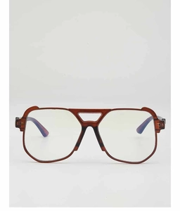 Detailed close-up of retro tortoiseshell aviator glasses frames with a double bridge design