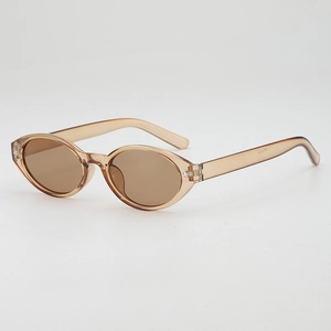 Oval leopard print sunglasses with brown lenses for outdoor driving UV protection
