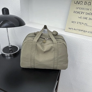 Borsa a tracolla in nylon verde oliva ad alta capacità con design a doppio manico